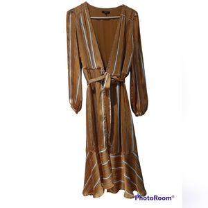 FRNCH striped wrap dress